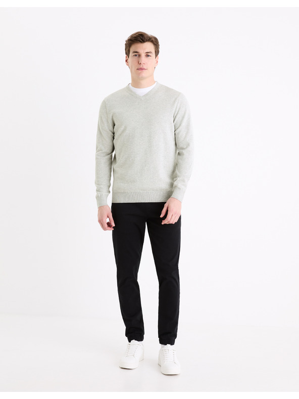 Celio Pulover basic gri deschis pentru bărbați Celio Decoton