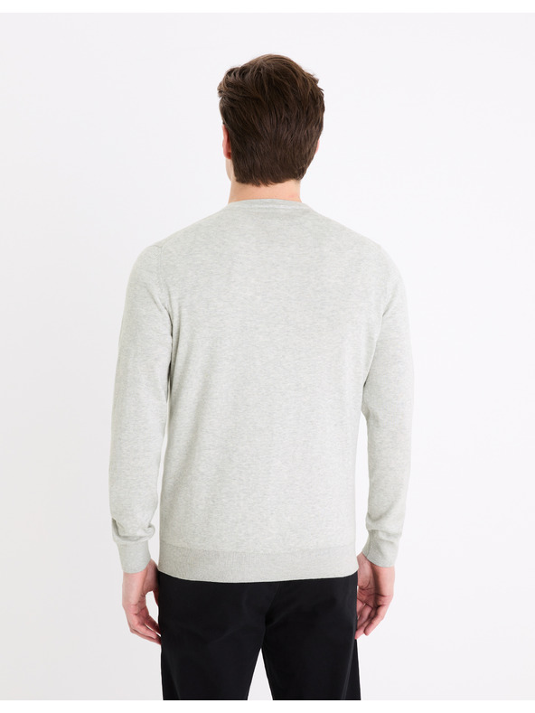 Celio Pulover basic gri deschis pentru bărbați Celio Decoton