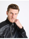 Celio Jachetă de piele neagră pentru bărbați Celio Gumati