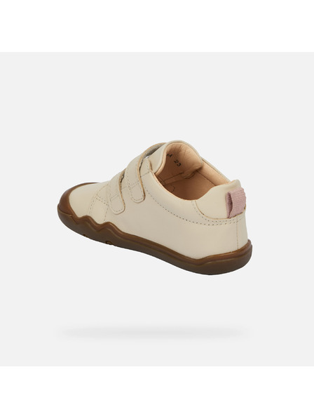 Geox Geox Steppieup Girl - pantofi albi pentru primii pași, tip barefoot pentru fete