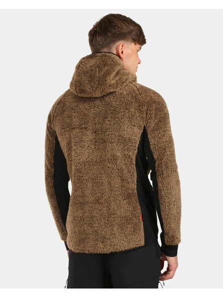 Kilpi Hanorac din fleece pufos cu glugă pentru bărbați Kilpi NORKA-M Maro