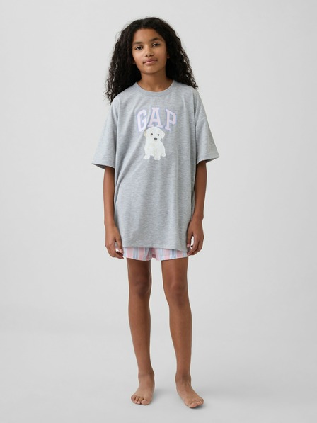 GAP Tricou de pijama oversize pentru copii cu logo GAP