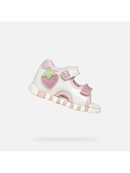 Geox Sandale albe pentru fete, pentru primii pași, Geox Sandal Iupidoo