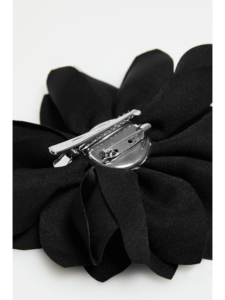 Moodo Broșă cu floare textilă neagră Moodo