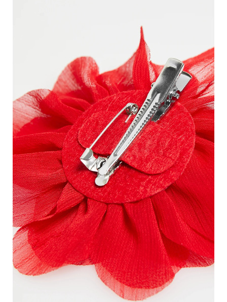 Moodo Broșă cu floare textilă roșie Moodo