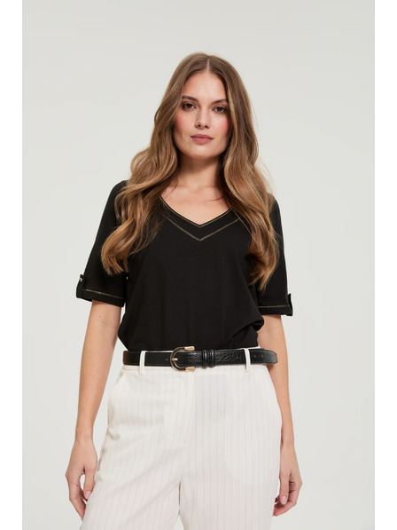 Moodo Curea cu cataramă decorativă neagră Moodo