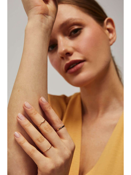 Moodo Set de inele subțiri în culoare aurie Moodo