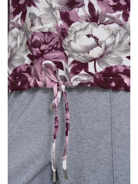 Moodo Hanorac cu model floral alb Moodo