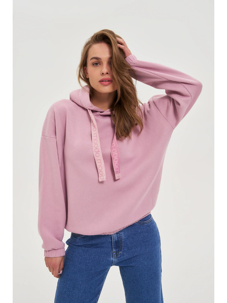 Moodo Hanorac cu glugă roz Moodo