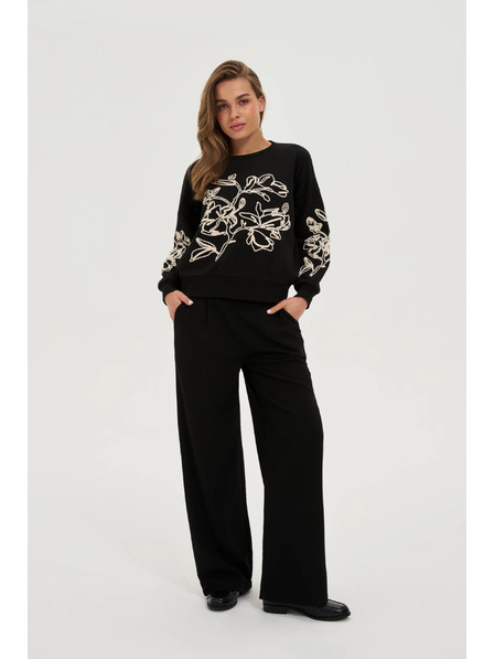 Moodo Bluză cu aplicație neagră Moodo