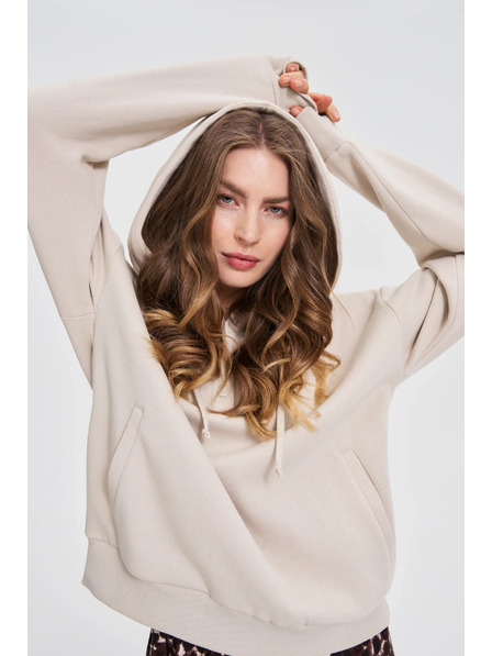 Moodo Hanorac cu glugă bej Moodo