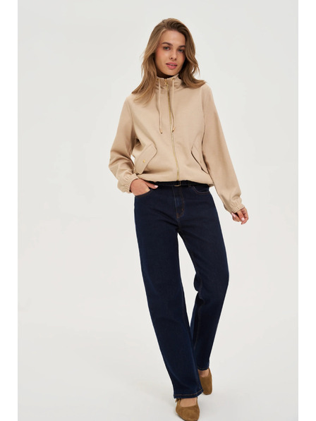 Moodo Hanorac cu fermoar bej Moodo