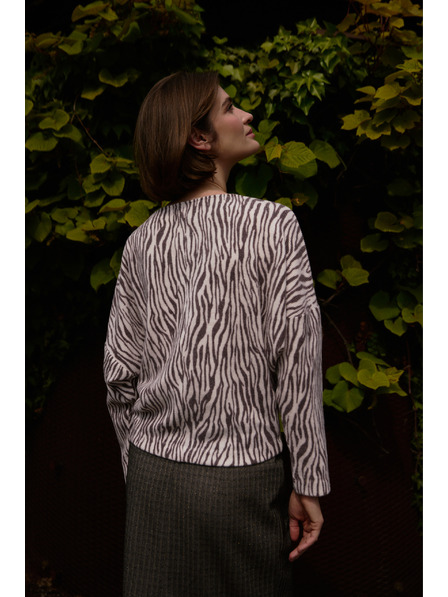 Moodo Bluză cu imprimeu animal bej Moodo