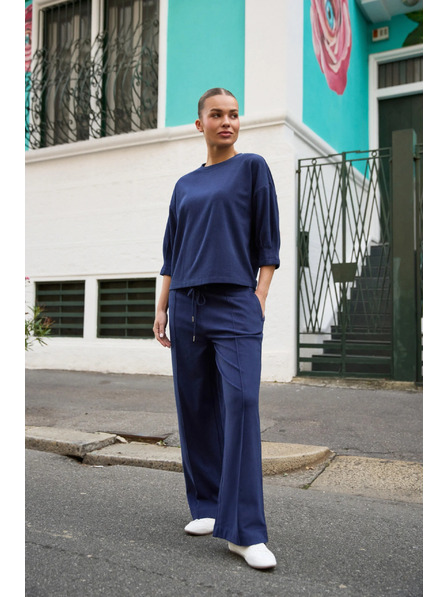 Moodo Pulover cu mâneci scurte bleumarin Moodo