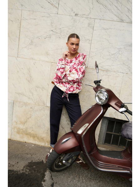 Moodo Hanorac cu imprimeu floral roz Moodo