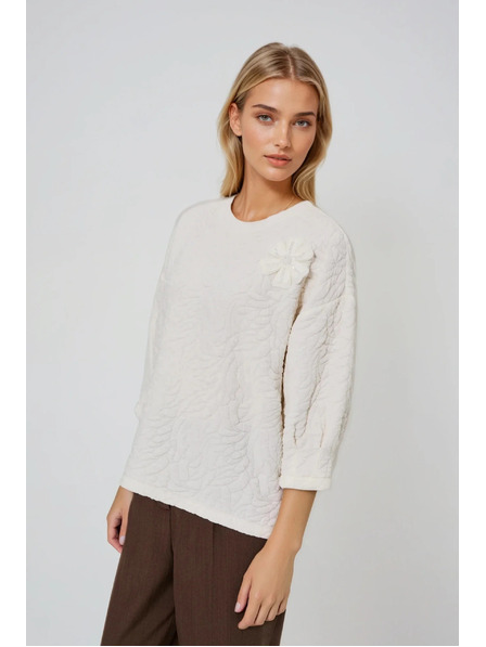 Moodo Hanorac din material structurat alb Moodo