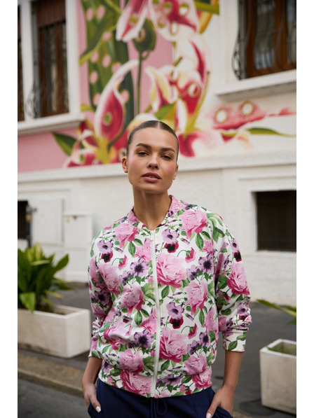 Moodo Bluză cu nasturi și imprimeu floral roz Moodo