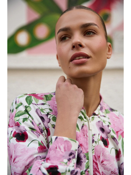 Moodo Bluză cu nasturi și imprimeu floral roz Moodo