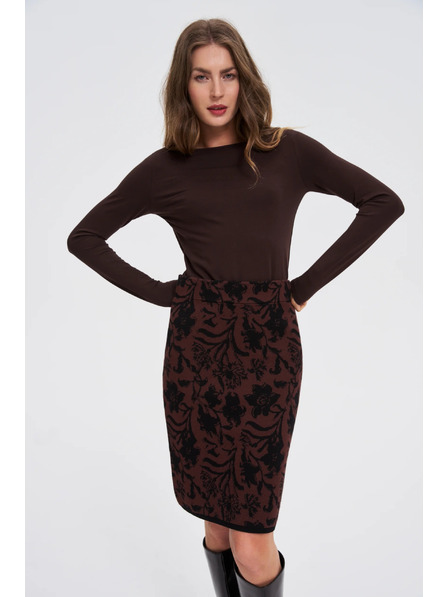 Moodo Bluză maro mulată cu mânecă lungă Moodo