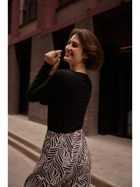 Moodo Tricou din bumbac negru Moodo