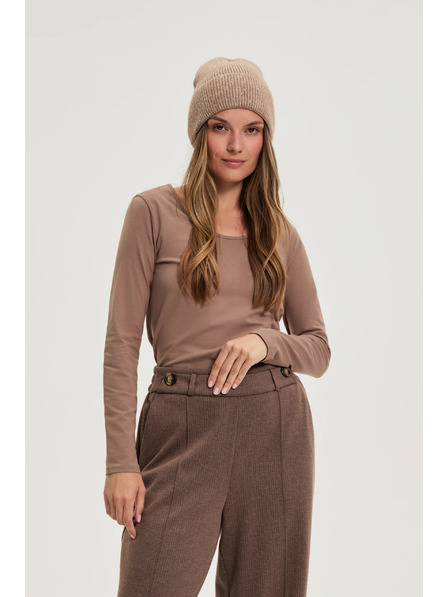 Moodo Tricou din bumbac maro deschis Moodo