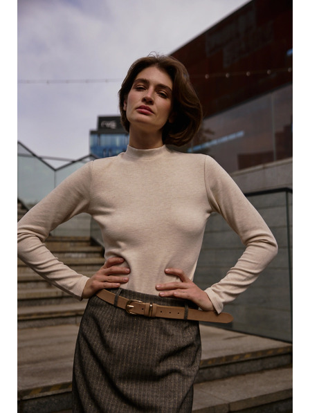 Moodo Bluză bej cu guler Moodo