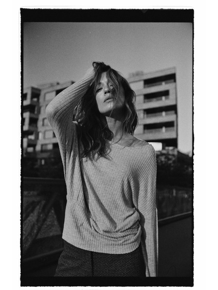 Moodo Bluză striată cu mâneci lungi gri Moodo