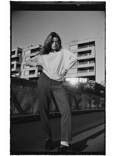 Moodo Bluză striată cu mâneci lungi gri Moodo