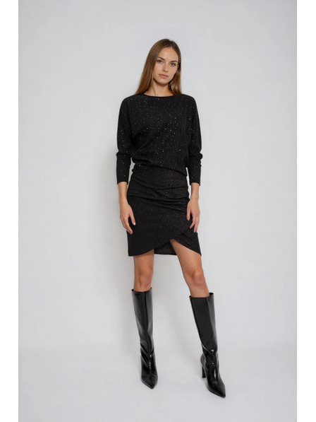 Moodo Top strălucitor negru Moodo