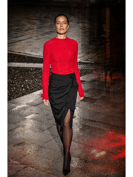 Moodo Bluză roșie cu mâneci decorative Moodo