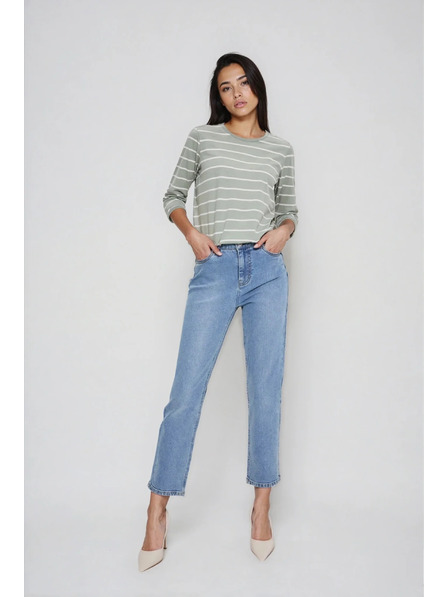 Moodo Bluză în dungi verde măsliniu Moodo