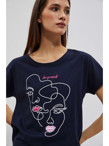 Moodo Bluză cu imprimeu față roșu grena Moodo