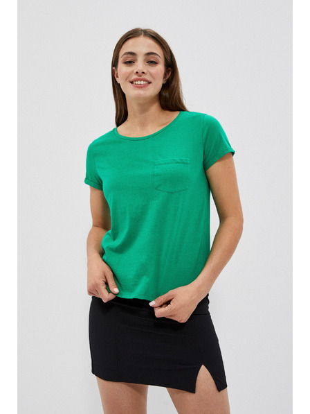 Moodo Tricou din bumbac cu buzunar verde Moodo