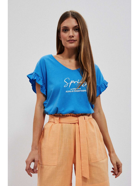 Moodo Bluză cu imprimeu și volănași pe mânecă Moodo