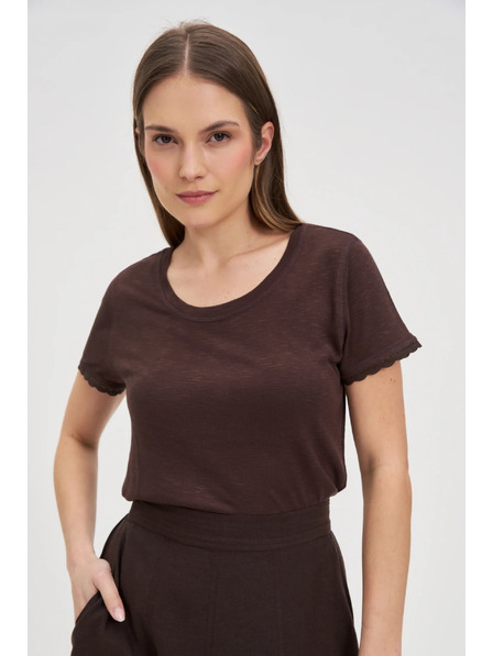 Moodo Tricou maro cu mânecă scurtă Moodo