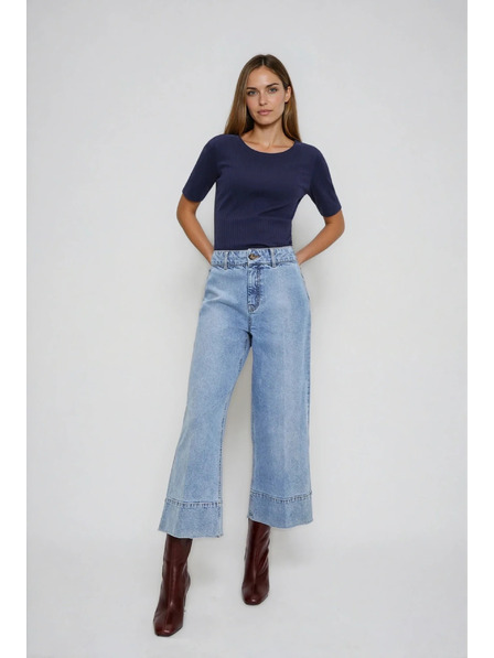 Moodo Bluză bleumarin din material reiat Moodo