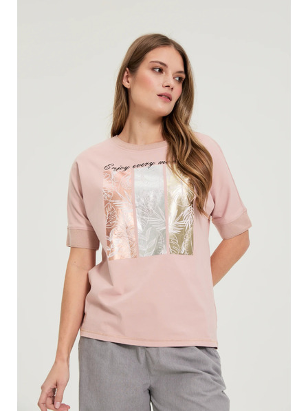 Moodo Bluză din bumbac cu imprimeu Moodo