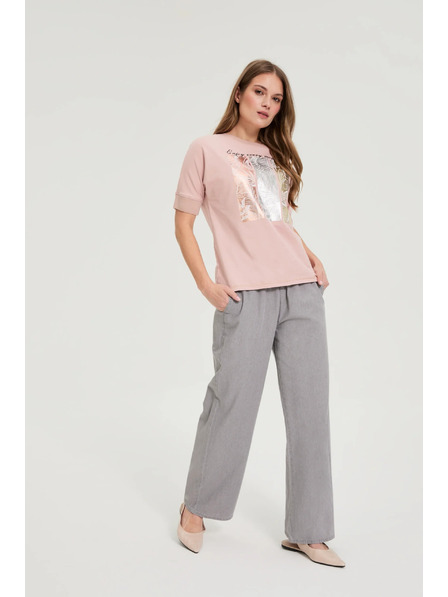 Moodo Bluză din bumbac cu imprimeu Moodo