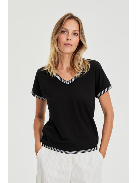 Moodo Bluză din bumbac neagră Moodo