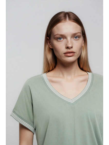 Moodo Bluză din bumbac măslie Moodo