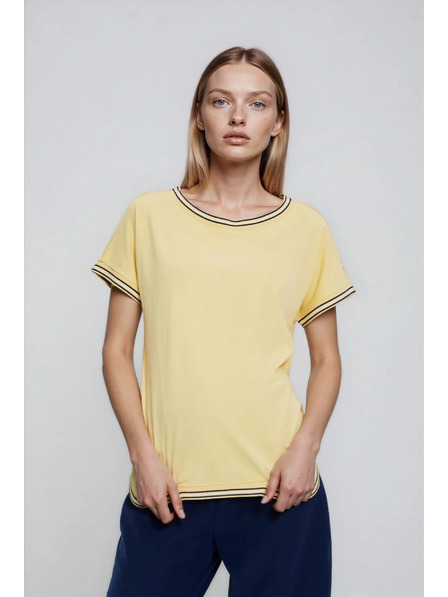 Moodo Bluză galbenă cu margine decorativă Moodo