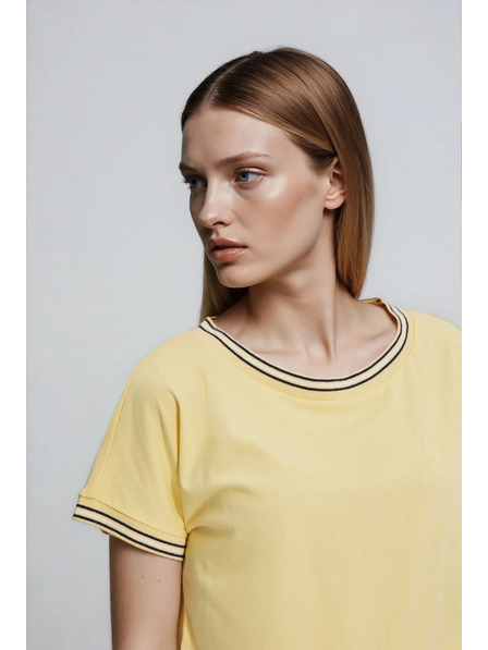 Moodo Bluză galbenă cu margine decorativă Moodo