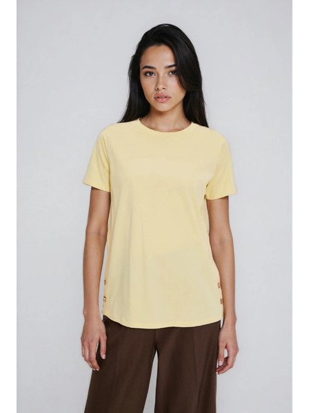 Moodo Bluză galbenă cu nasturi decorativi Moodo