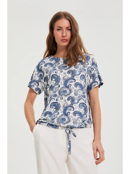 Moodo Top cu model paisley alb Moodo