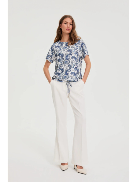 Moodo Top cu model paisley alb Moodo