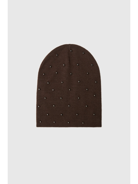 Moodo Șapcă cu mărgele maro Moodo