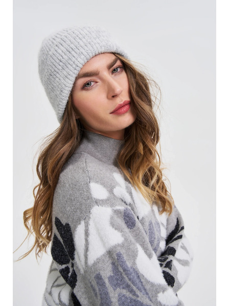 Moodo Șapcă cu amestec de lână gri Moodo