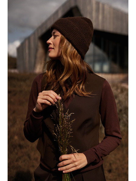 Moodo Șapcă cu amestec de lână maro Moodo