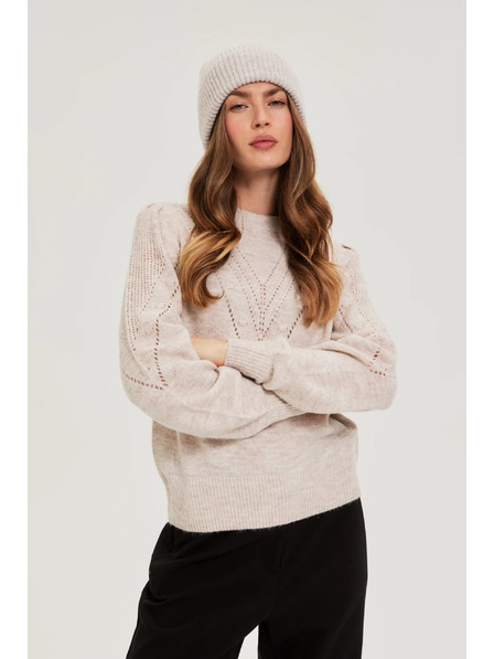 Moodo Șapcă cu paiete bej Moodo