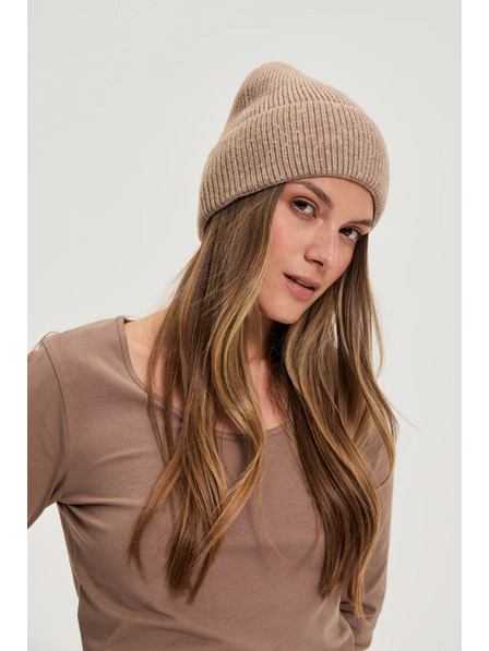 Moodo Șapcă cu paiete bej Moodo